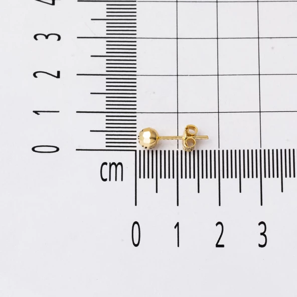 Petek 14 Ayar Altın Top Küpe 5 mm. - 5