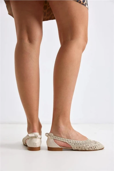 Papuç Sepeti Spr 710 Kadın Hasır Örme  Günlük Babet Ayakkabı - Resim 5