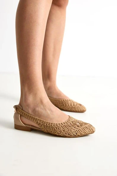 Papuç Sepeti Spr 710 Kadın Hasır Örme  Günlük Babet Ayakkabı - Resim 6