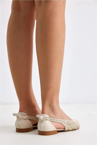 Papuç Sepeti Spr 710 Kadın Hasır Örme  Günlük Babet Ayakkabı - Resim 8