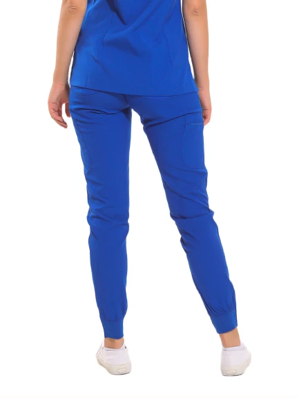 JANET- Kadın Likralı Royal Mavi Medikal Pantolon - Resim 4