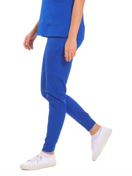 JANET- Kadın Likralı Royal Mavi Medikal Pantolon - Resim 2