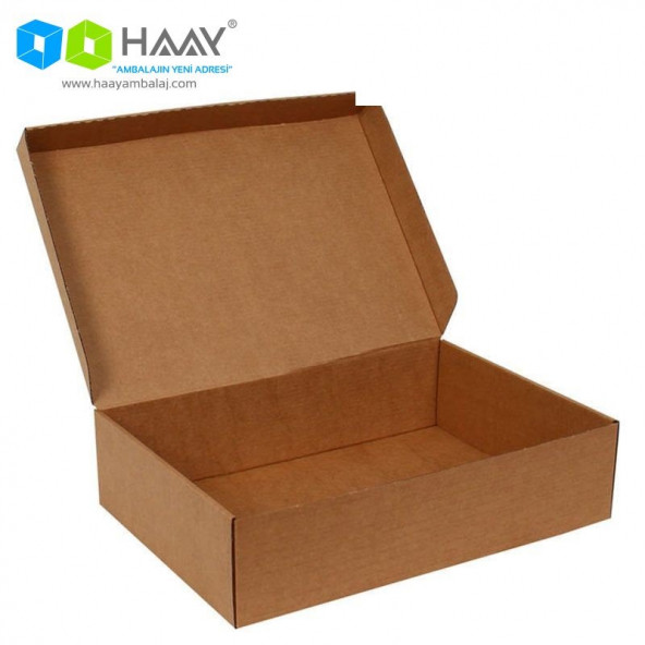 HAAY AMBALAJ  32x22x8cm Kilitli Kraft E-ticaret Kargo Kutusu (10 Adet)