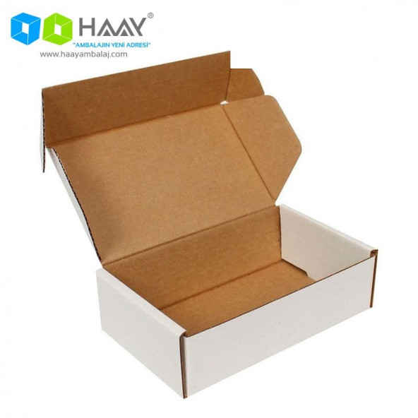 HAAY AMBALAJ 16x8x3cm Beyaz E-ticaret Kargo Kutusu (60 Adet)