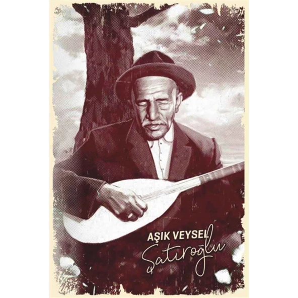 Aşık Veysel Bağlama Türkü Retro Ahşap Poster 10*20 Cm