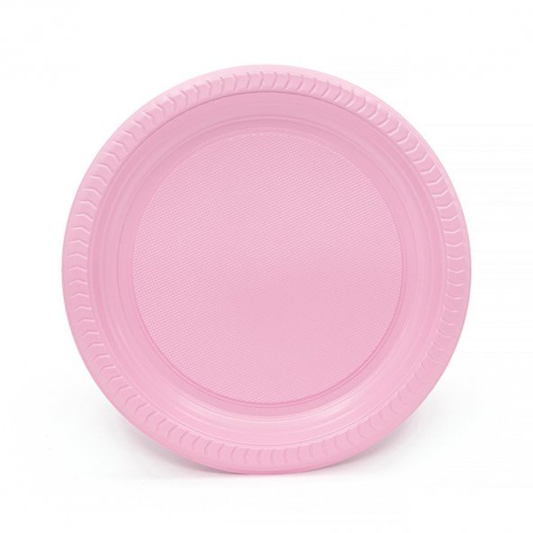 Roll-Up Kullan At Renkli Pembe Parti Davet Plastik Tabak - 22 Cm. - 25 Adetlik 5 Paket - Resim 5