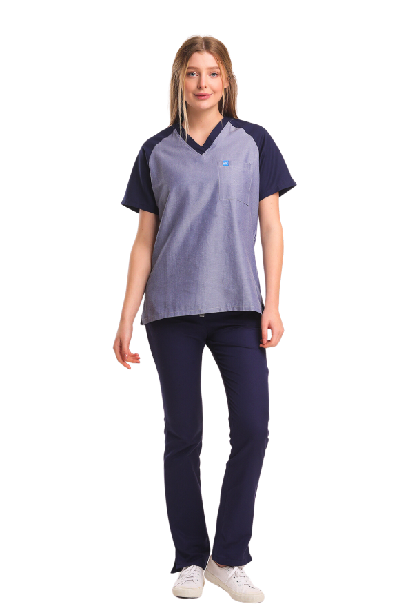 TORENIA- Kadın Koton Gri Üniforma Takımı ürün görseli