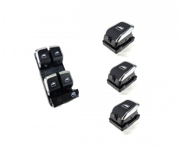 Enva Otomotiv AUDİ Q2 Q-2 CAM AÇMA DÜĞMESİ ANAHTARI TAKIMI 2016-2018 (KROMLU) ürün görseli