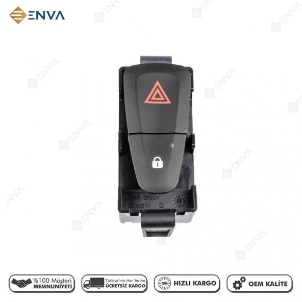 Enva DACİA SANDERO STEPWAY DÖRTLÜ SİNYAL MERKEZİ KİLİT DÜĞMESİ ANAHTAR ürün görseli