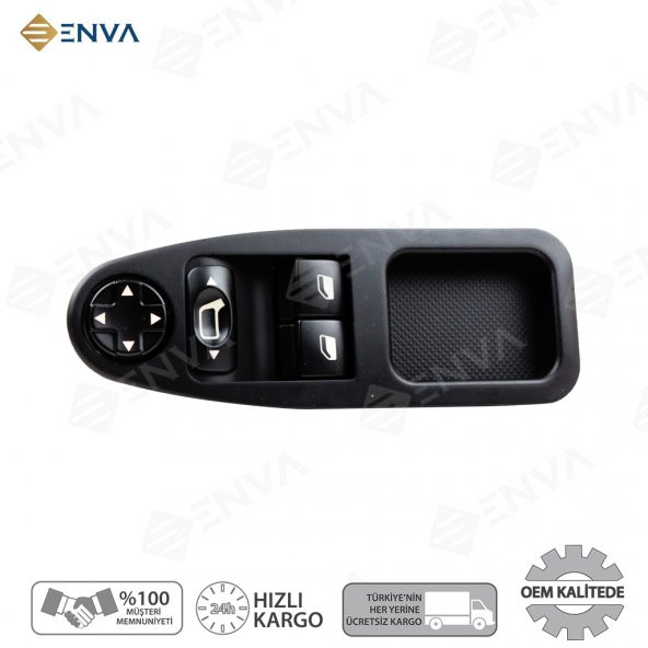 Enva PEUGEOT EXPERT 3 SOL İKİLİ CAM AÇMA DÜĞMESİ 2008-2011 (KATLANMAZ) ürün görseli