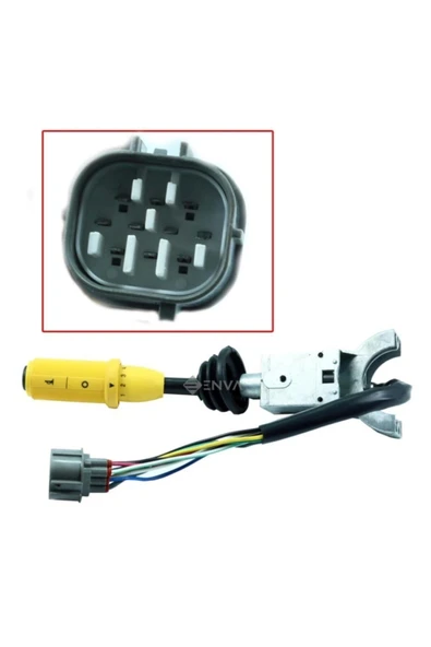 Enva Otomotiv JCB (İŞ MAKİNASI) İLERİ GERİ VITES KORNA KOLU 10 PİN (SARI) - Resim 2