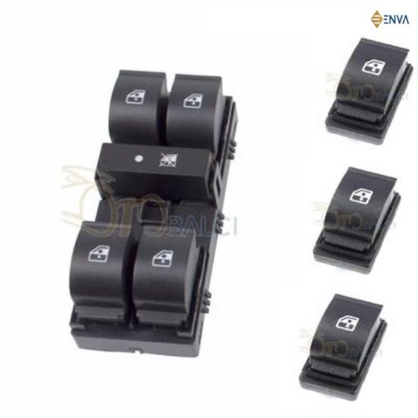 Enva FİAT DOBLO 3 DÖRTLÜ + TEKLİ CAM AÇMA DÜĞMESİ TAKIMI 2010-2015 ürün görseli