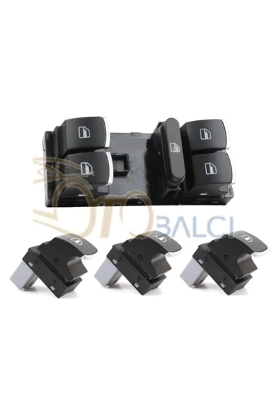 Enva SEAT LEON CAM AÇMA DÜĞMESİ ANAHTARI TAKIM 20062012 KROMLU