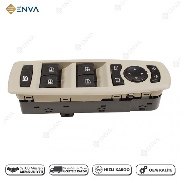 Enva RENAULT MEGANE 3 DÖRTLÜ CAM AÇMA DÜĞMESİ ANAHTARI 2010-2014 - 1
