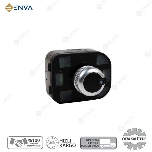 Enva AUDİ A6 KATLANIR DİKİZ AYNA AYAR DÜĞMESİ ANAHTARI KROM 2008-2011