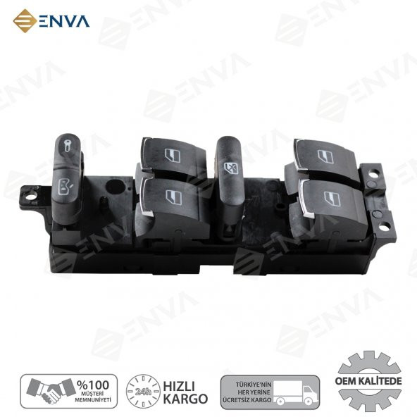 Enva VOLKSWAGEN GOLF / BORA / PASSAT CAM AÇMA DÜĞMESİ ANAHTARI KROM ürün görseli