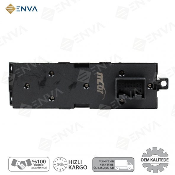 Enva VOLKSWAGEN GOLF / BORA / PASSAT CAM AÇMA DÜĞMESİ ANAHTARI KROM - Resim 3