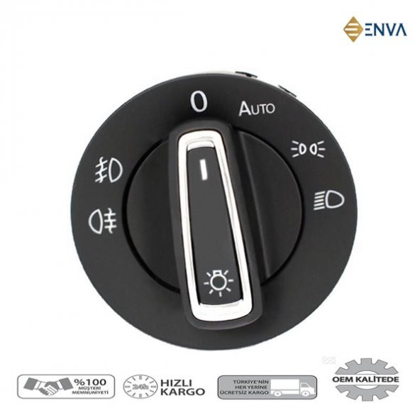 Enva VOLKSWAGEN GOLF 7 FAR AÇMA ANAHTARI DÜĞMESİ 2014-2018 (AUTOLU) (ÇİFT SİSLİ)