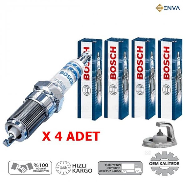 Enva NİSSAN PRİMERA P11 1.6 MOTOR BENZİN - LPG BOSCH İRİDYUM BUJİ 1997-2001(4 ADET)