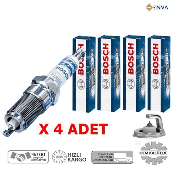 Enva FİAT BRAVO BENZİN - LPG BOSCH İRİDYUM BUJİ 1.6 MOTOR 1997-2001 (4 ADET) ürün görseli