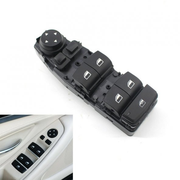 Enva Otomotiv BMW X5 SOL ÖN CAM AÇMA DÜĞMESİ ANAHTARI 2014-2018 (KATLANIR) - Resim 2