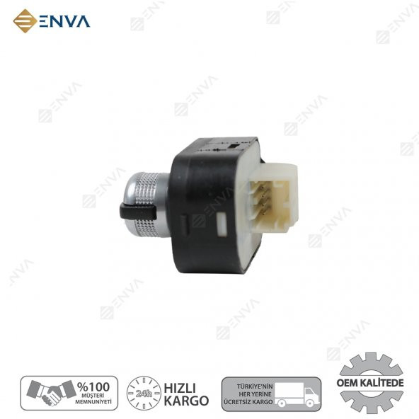 Enva AUDİ A3 KATLANIR DİKİZ AYNA AYAR DÜĞMESİ ANAHTARI KROM 2008-2013 - Resim 3