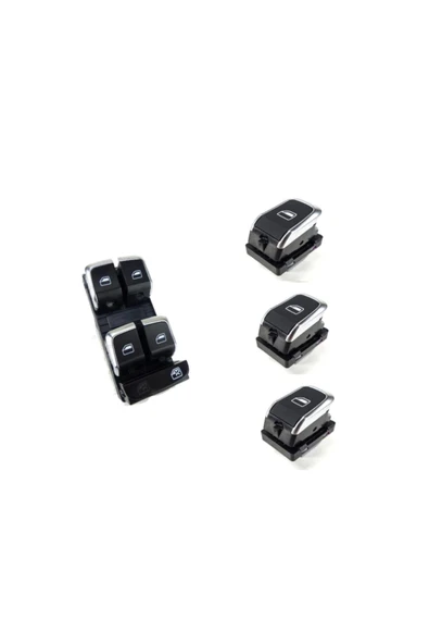 Enva Otomotiv AUDİ A1 DÖRTLÜ + TEKLİ CAM AÇMA DÜĞMESİ TAKIMI 2011-2016 (KROMLU) ürün görseli