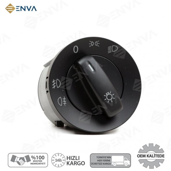 Enva VOLKSWAGEN GOLF 5 - 6 FAR AÇMA ANAHTARI DÜĞMESİ 2004-2013 SİSLİ