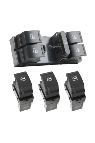Enva Otomotiv VOLKSWAGEN TOUAREG CAM AÇMA DÜĞMESİ ANAHTARI TAKIMI 2003-2005 ürün görseli