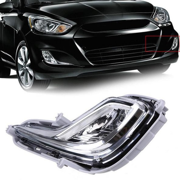 Enva Otomotiv HYUNDAİ ACCENT BLUE SOL ÖN SİS FARI SİS LAMBASI 2011-2018 AMPULLU - Resim 2