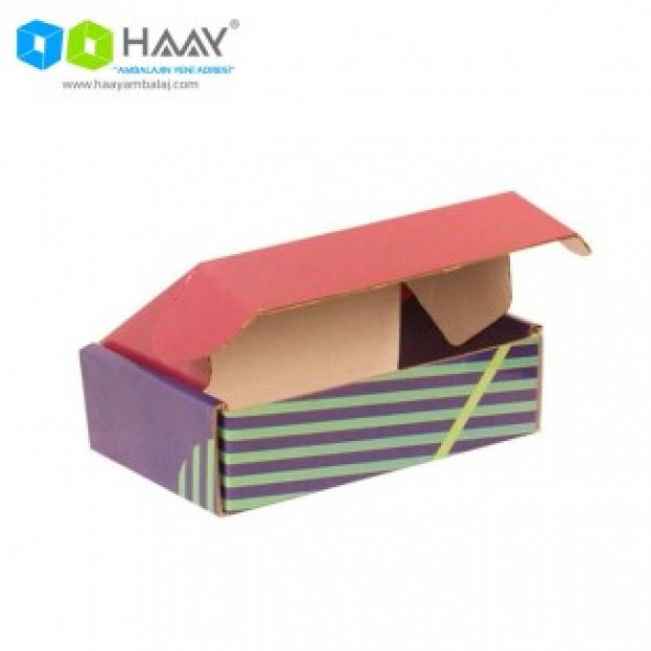 HAAY AMBALAJ 14x8x4cm Ofset Desenli Kutu - Lacivert Yeşil Bordo ( 25 ADET) - 3