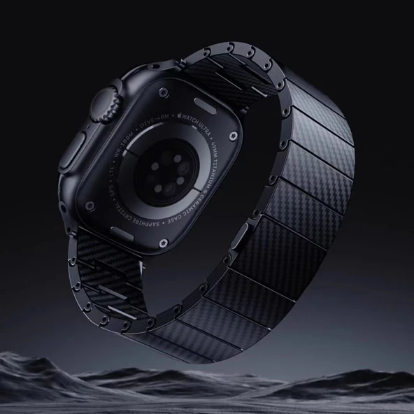 Apple Watch 40mm Zore KRD-90 600D Karbon Fiber Kordon - Resim 6