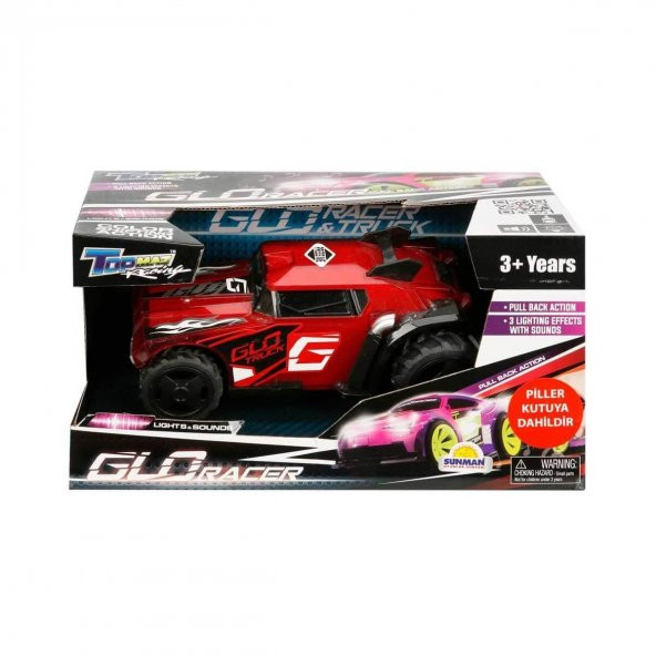 84515 Sesli ve Işıklı Glo Racer Çek Bırak Araba 18 cm -1 adet fiyatıdır - 1