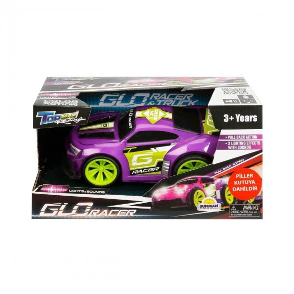 84515 Sesli ve Işıklı Glo Racer Çek Bırak Araba 18 cm -1 adet fiyatıdır - 3