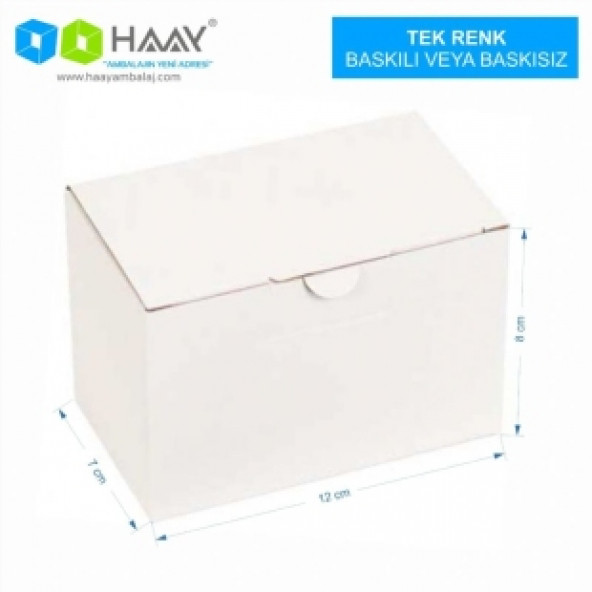 HAAY AMBALAJ 12x7x8cm Kilitli Kutu - Beyaz ( 60 ADET)