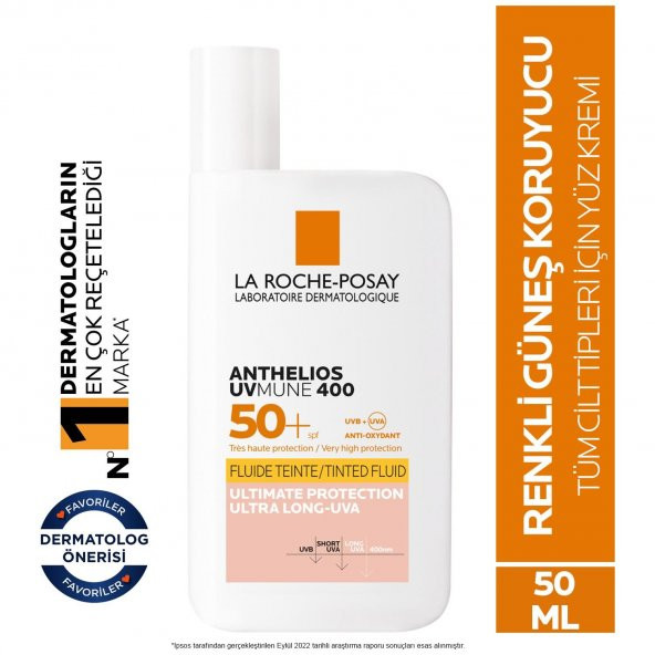La Roche-Posay Spf 50 Anthelios Tinted Renkli Yüz Güneş Kremi 50ml