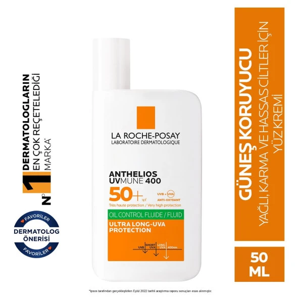 La Roche-Posay Spf 50 Anthelios Hassas Yağlı Cilt Yüz Güneş Kremi 50ml