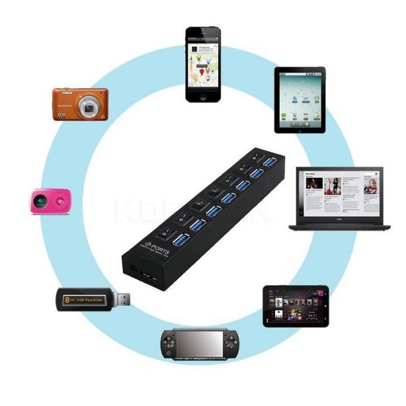 7 Port Usb 3.0 Hub Çoklayıcı Çoğaltıcı Switch - 4