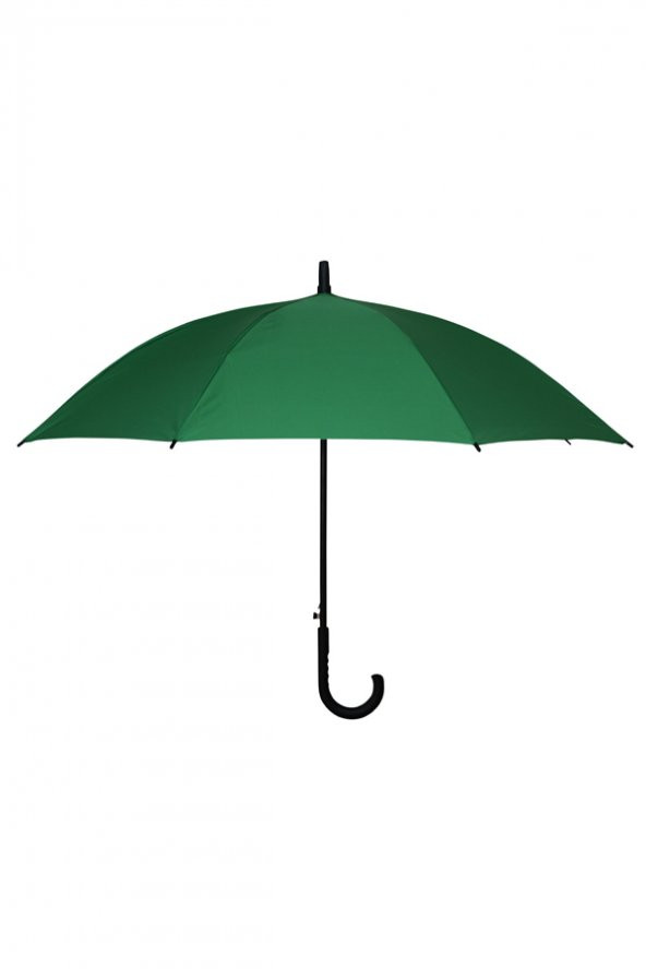 Koyu Yeşil 8 Telli Otomatik Fiberglass Baston Dekoratif Sokak Şemsiyeleri