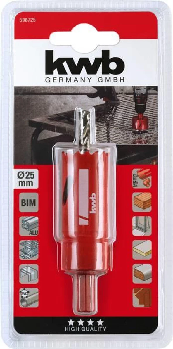 KWB Bi-Metal Panç 25 mm 6 Köşe Soket 49598725