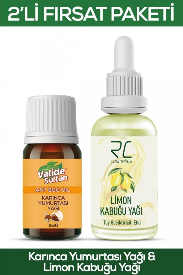 Tüy Azaltıcı Ve Etkili Limon Kabuğu Yağı Serumu 30ml& Karınca Yumurtası Yağı 20ml