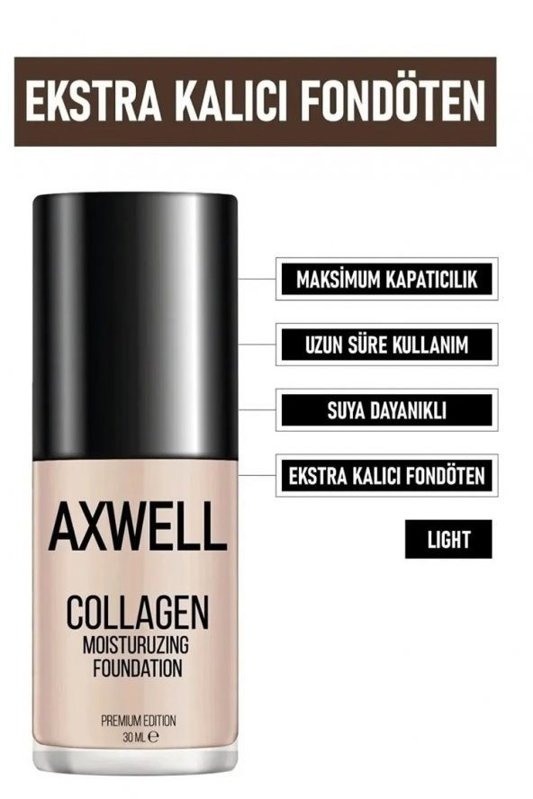 Collagen Foundation ( Kolajenli Fondöten ) Nemlendirici Etki 30 ml Lıght(Açık)