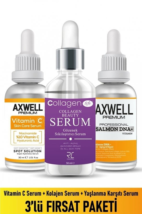 Vitamin C Serum, Kolajen Gözenek Sıkılaştırıcı Serum, Yaşlanma Karşıtı Somon Dna+ Serum 3lü Fırsat - 2