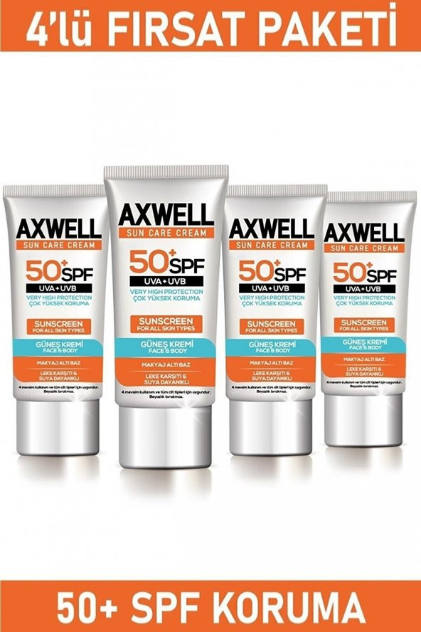 Spf 50+ 4 Lü Fırsat Seti Leke Karşıtı Nemlendirici Yüksek Koruma Güneş Kremi 50 ml - 2