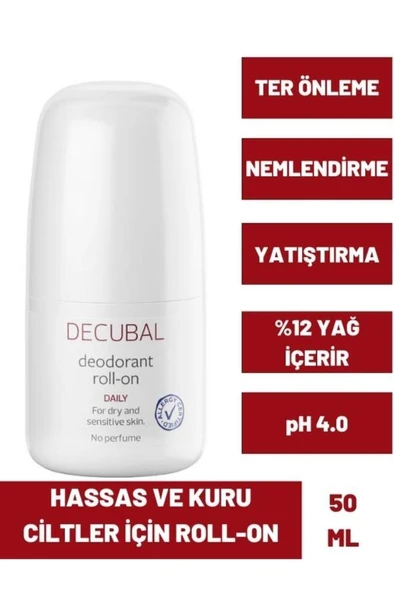 Decubal Deodorant Roll-on Kuru ve Hassas Ciltler İçin 50 ML