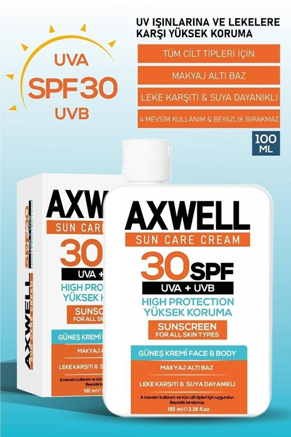 Sun Care Cream Güneş Kremi Yüksek Koruma 30 Spf 100ml - 2