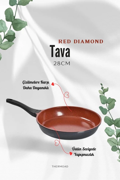 ThermoAD | Tava Seti | 3 Parça | 20cm-24cm-28cm | Red Diamond - 4