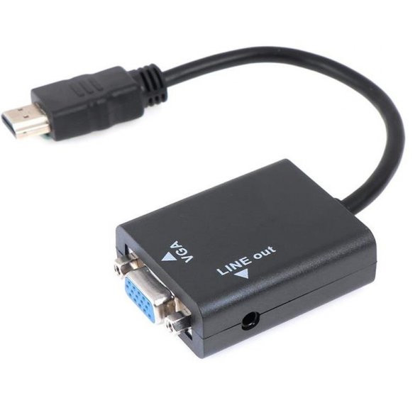 Hdmi To Vga Ses Destekli Monitör Dönüştürücü Kablo Çevirici Adaptör - 2