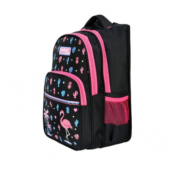 Waddell Lacivert Flamingo Desenli İlkokul ve Beslenme Çantası - 4
