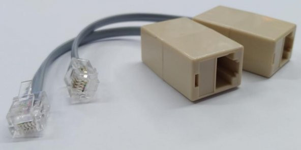 RJ11 Erkek - RJ45 Dişi Ethernet - Telefon Kablosu Çevirici